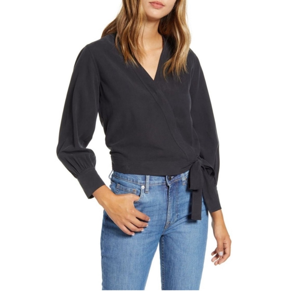 Everlane washable silk wrap top